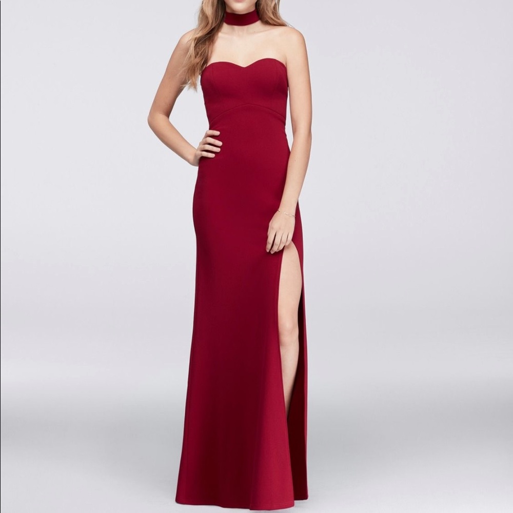 Sweetheart Column Gown with Attached Choker